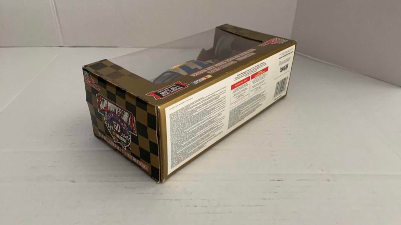 Photo 1 of NASCAR 50TH ANNIVERSARY BRETT BODINE NUMBER 11 RACING CHAMPIONS 124 SCALE DIECAST STOCK CAR BANK 1/2500