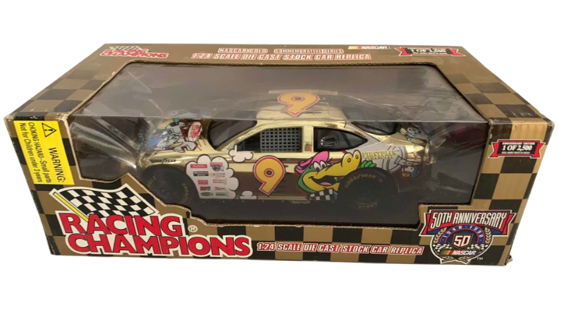Photo 1 of NASCAR 50TH ANNIVERSARY CARTOON NETWORK NUMBER 9 RACING CHAMPIONS 1/24 SCALE DIECAST STOCK CAR BANK 1/2500