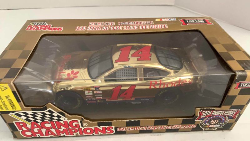 Photo 1 of NASCAR 50TH ANNIVERSARY PATTY MOISE NUMBER 14 RACING CHAMPIONS 1/24 SCALE DIECAST STOCK CAR BANK 1/2500