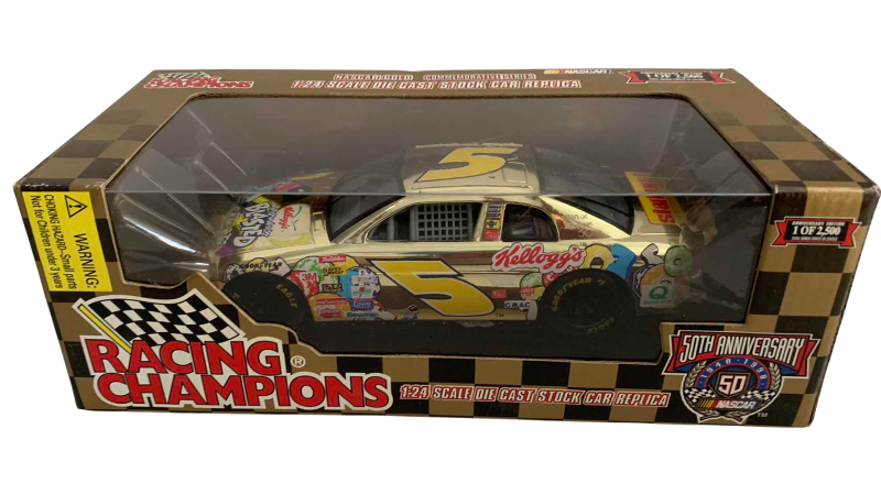 Photo 1 of NASCAR 50TH ANNIVERSARY KELLOGG’S TERRY LABONTE NUMBER 5 RACING CHAMPIONS 1/24 SCALE DIECAST STOCK CAR BANK 1/2500
