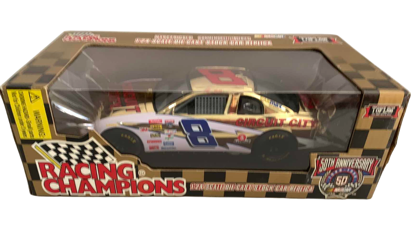 Photo 1 of NASCAR 50TH ANNIVERSARY HUT STRICKLAND NUMBER 8 RACING CHAMPIONS 1/24 SCALE DIECAST STOCK CAR BANK 1/2500