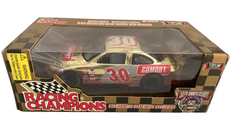 Photo 1 of NASCAR 50TH ANNIVERSARY DERRIKE COPE NUMBER 30 RACING CHAMPIONS 1/24 SCALE DIECAST STOCK CAR BANK 1/2500