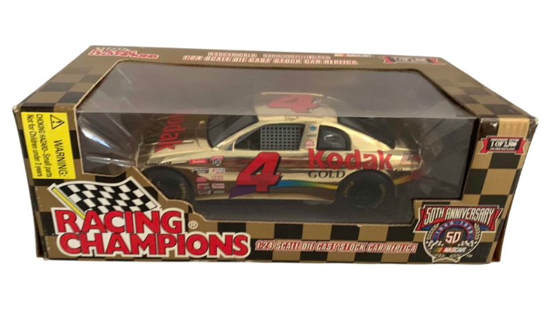 Photo 1 of NASCAR 50TH ANNIVERSARY KODAK NUMBER 4 RACING CHAMPIONS 1/24 SCALE DIECAST STOCK CAR BANK 1/2500