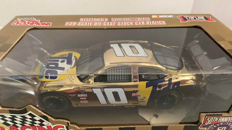 Photo 1 of NASCAR 50TH ANNIVERSARY RICKY RUDD NUMBER 10 RACING CHAMPIONS 1/24 SCALE DIECAST STOCK CAR BANK 1/2500