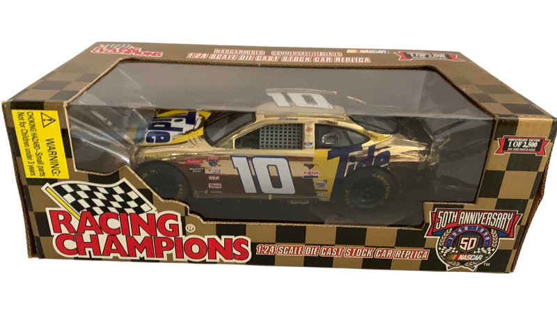 Photo 1 of NASCAR 50TH ANNIVERSARY RICKY RUDD NUMBER 10 RACING CHAMPIONS 1/24 SCALE DIECAST STOCK CAR BANK 1/2500