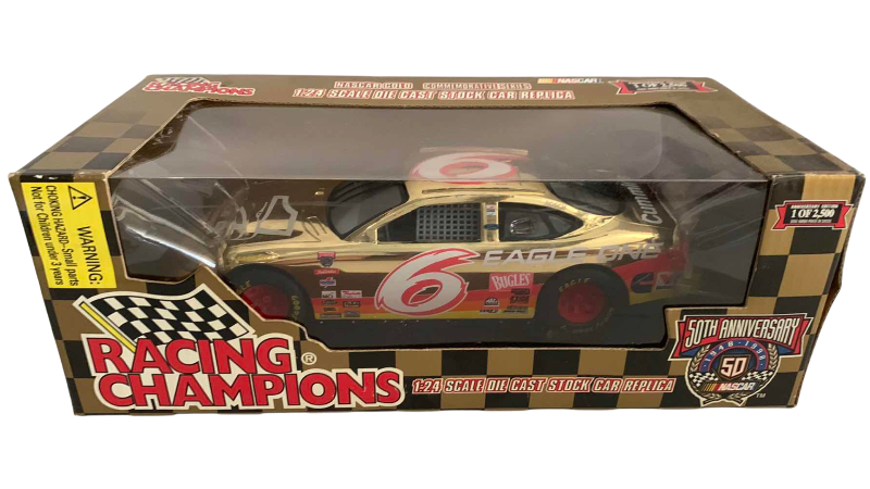 Photo 1 of NASCAR 50TH ANNIVERSARY MARK MARTIN NUMBER 6 RACING CHAMPIONS 1/24 SCALE DIECAST STOCK CAR BANK 1/2500
