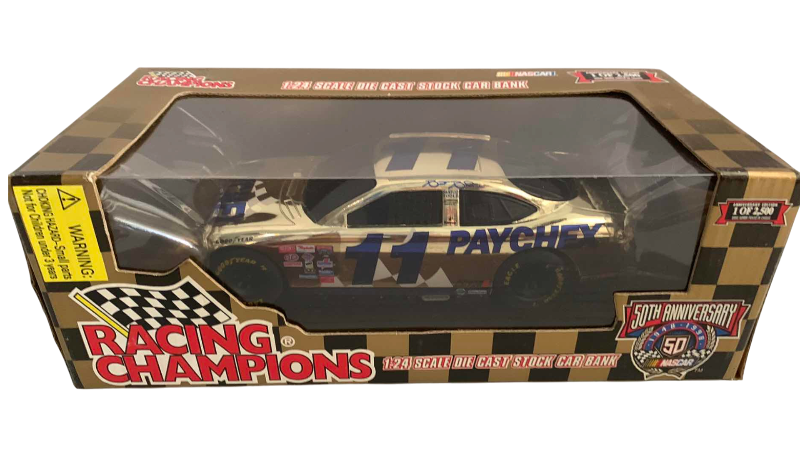 Photo 1 of NASCAR 50TH ANNIVERSARY BRETT BODINE NUMBER 11 RACING CHAMPIONS 1/24 SCALE DIECAST STOCK CAR BANK 1/2500