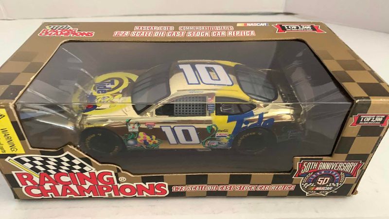 Photo 1 of NASCAR 50TH ANNIVERSARY RICKY RUDD NUMBER 10 RACING CHAMPIONS 1/24 SCALE DIECAST STOCK CAR BANK 1/2500
