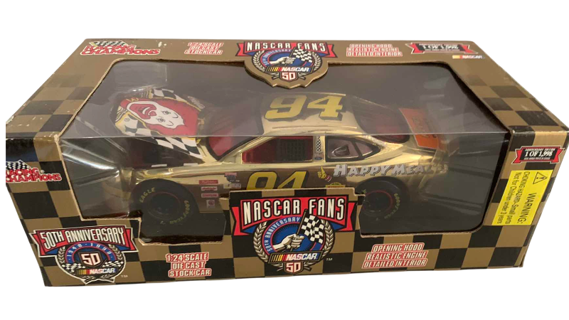 Photo 1 of NASCAR FANS 50TH ANNIVERSARY BILL ELLIOTT NUMBER 94 RACING CHAMPIONS 1/24 SCALE DIECAST STOCK CAR 1/1998