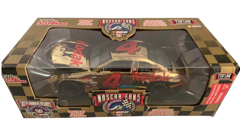 Photo 1 of NASCAR FANS 50TH ANNIVERSARY BOBBY HAMILTON NUMBER 4 RACING CHAMPIONS 1/24 SCALE DIECAST STOCK CAR 1/1998