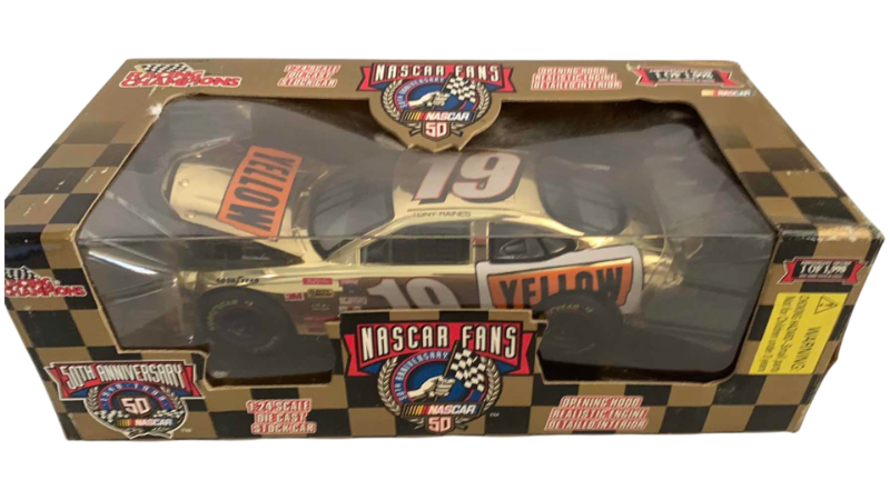 Photo 1 of NASCAR FANS 50TH ANNIVERSARY TONY RAINES NUMBER 19 RACING CHAMPIONS 1/24 SCALE DIECAST STOCK CAR 1/1998