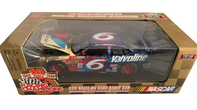 Photo 1 of NASCAR 10TH ANNIVERSARY RACING CHAMPIONS MARK MARTIN NUMBER 6 1/24 SCALE DIECAST STOCK CAR 1/1999