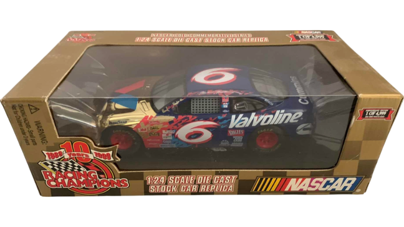 Photo 1 of NASCAR 10TH ANNIVERSARY RACING CHAMPIONS MARK MARTIN NUMBER 6 1/24 SCALE DIECAST STOCK CAR 1/1999