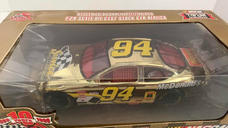 Photo 1 of NASCAR 10TH ANNIVERSARY RACING CHAMPIONS BILL ELLIOTT NUMBER 94 1/24 SCALE DIECAST STOCK CAR 1/4999