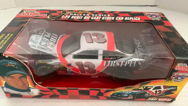 Photo 1 of NASCAR 50TH ANNIVERSARY RACING CHAMPIONS SIGNATURE DRIVER SERIES JERRY NADEAU NUMBER 13 1/24TH SCALE DIECAST STOCK CAR REPLICA