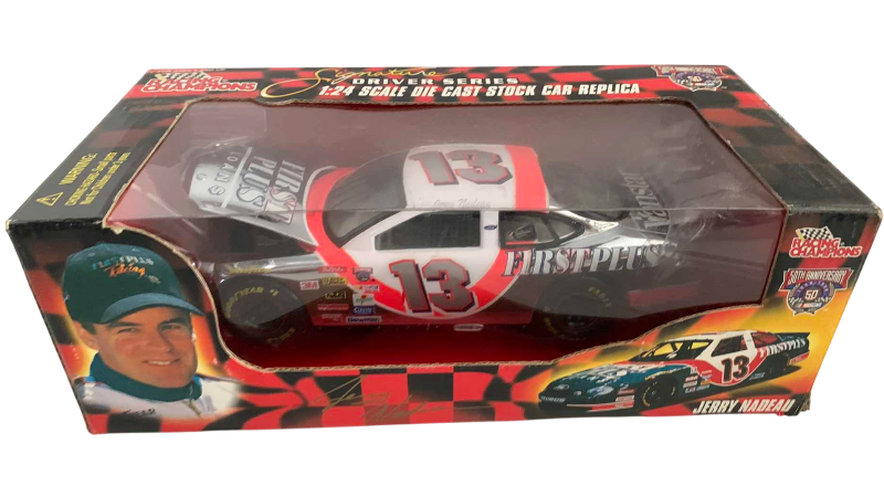 Photo 1 of NASCAR 50TH ANNIVERSARY RACING CHAMPIONS SIGNATURE DRIVER SERIES JERRY NADEAU NUMBER 13 1/24TH SCALE DIECAST STOCK CAR REPLICA