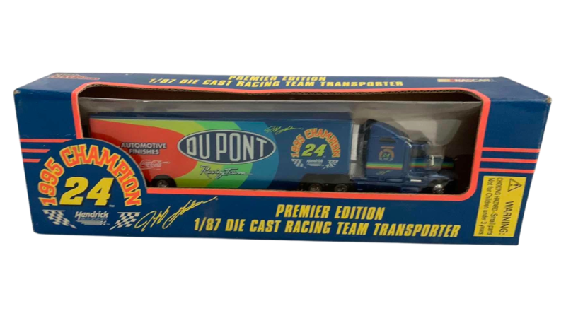 Photo 1 of NASCAR RACING CHAMPIONS PREMIER EDITION 1995 CHAMPION NUMBER 24 JEFF GORDON 187 DIECAST RACING TEAM TRANSPORTER