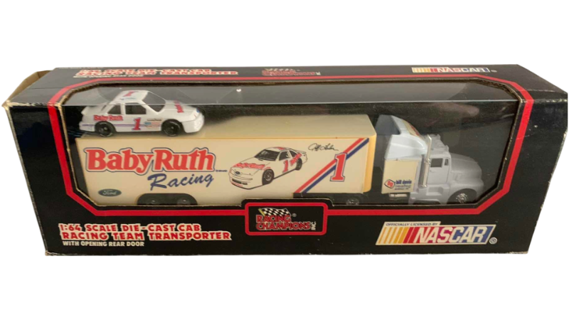 Photo 1 of NASCAR RACING CHAMPIONS 1/64 SCALE RACING TEAM TRANSPORTER WITH CAR JEFF CORDEN NUMBER 1