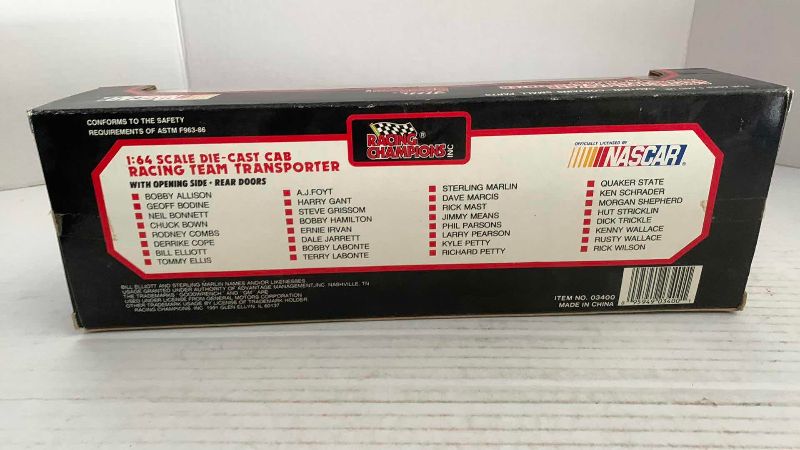 Photo 1 of NASCAR RACING CHAMPIONS 1/64 SCALE RACING TEAM TRANSPORTER TERRY LABONTE NUMBER 94