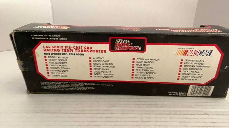 Photo 1 of NASCAR RACING CHAMPIONS 1/64 SCALE RACING TEAM TRANSPORTER ALLIANCE, TRACTOR-TRAILER TRAINING CENTERS