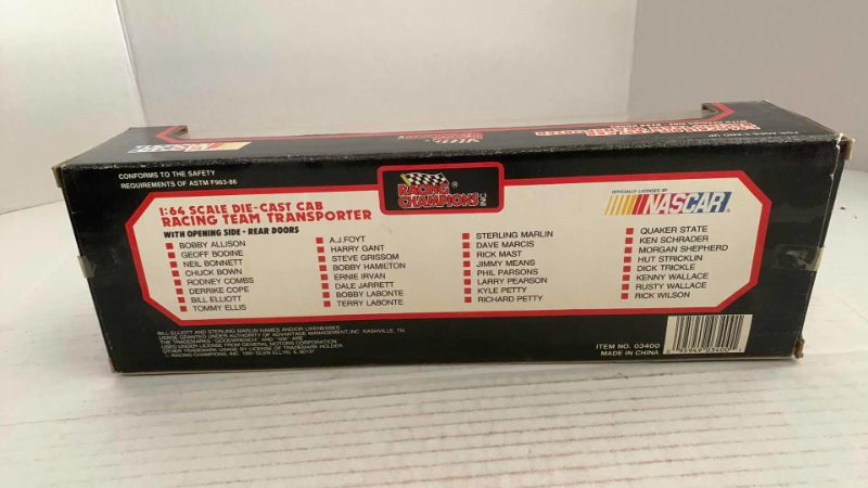 Photo 1 of NASCAR RACING CHAMPIONS 1/64 SCALE RACING TEAM TRANSPORTER APPLE MARKET RACING TEAM
