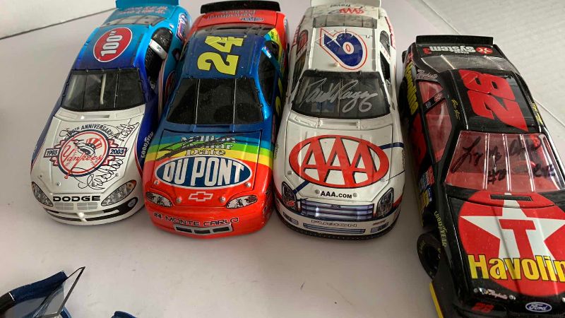 Photo 1 of NASCAR ASSORTED CARS SOME MISSING WHEELS, SOME AUTOGRAPHED