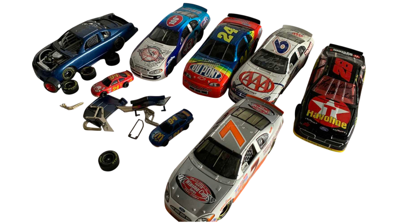 Photo 1 of NASCAR ASSORTED CARS SOME MISSING WHEELS, SOME AUTOGRAPHED