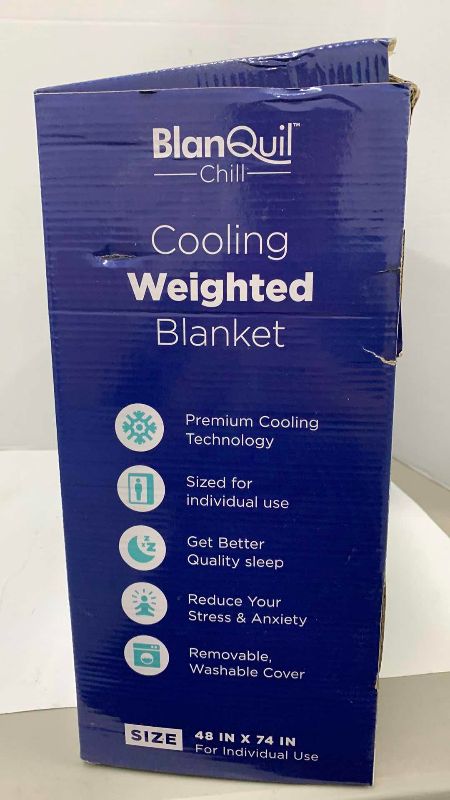 Photo 1 of BLANQUIL CHILL COOLING WEIGHTED BLANKET 20 POUNDS 48" X 74"