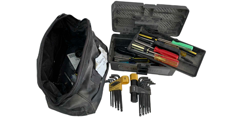 Photo 1 of SCREWDRIVERS, ALLEN WRENCHES, AND A TOOL BAG
