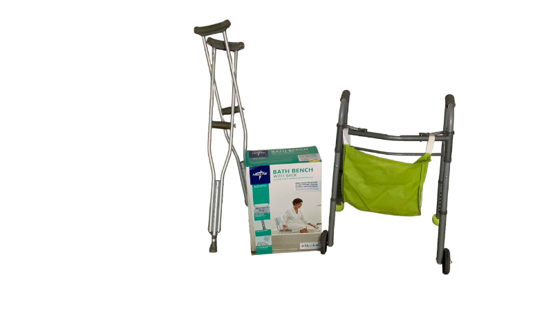 Photo 1 of BATH BENCH, CRUTCHES AND A WALKER