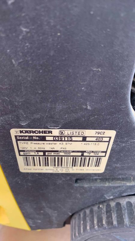 Photo 1 of KARCHER POWER WASHER