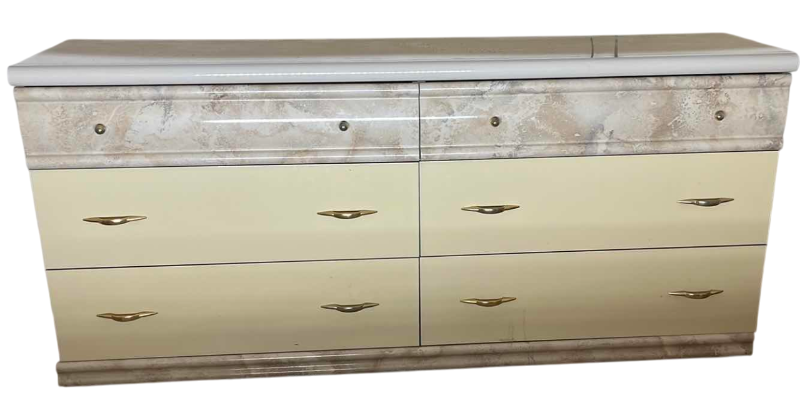 Photo 1 of MODERN DRESSER W FAUX MARBLE ACCENTS 72" X 17" H32" 