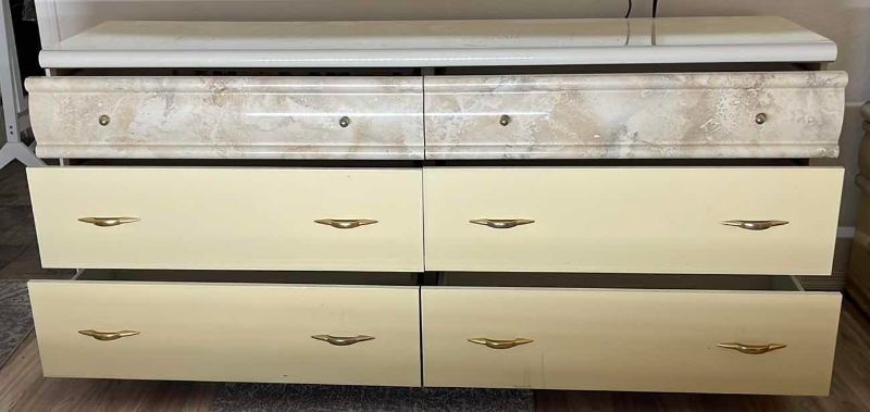 Photo 1 of MODERN DRESSER W FAUX MARBLE ACCENTS 72" X 17" H32" 