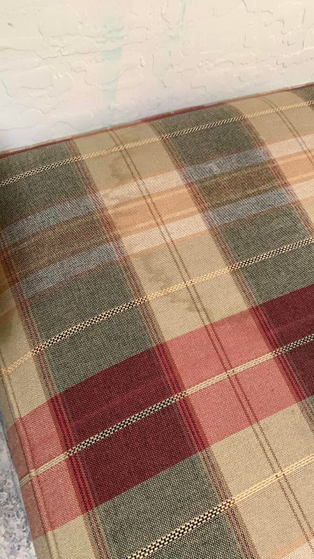 Photo 1 of FRENCH COUNTRY PLAID ACCENT COUNTRY CLUB OTTOMAN 28” X 33” H 17”