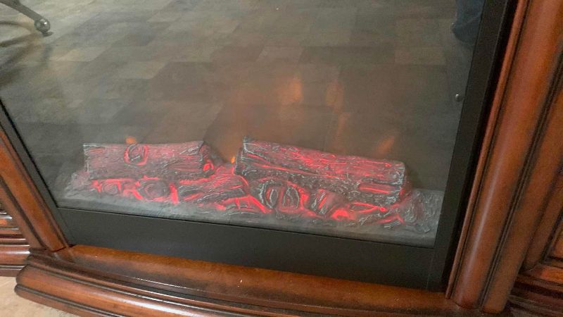 Photo 1 of ELECTRIC FIREPLACE MEDIA CONSOLE CHERRY FINISH EMITS HEAT 59” X 16” H 36”