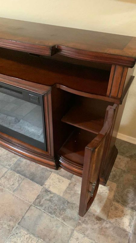 Photo 1 of ELECTRIC FIREPLACE MEDIA CONSOLE CHERRY FINISH EMITS HEAT 59” X 16” H 36”