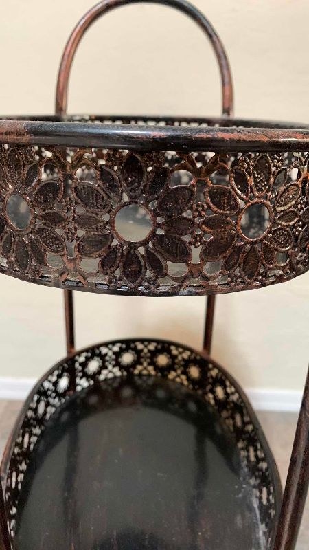 Photo 1 of METAL DECORATIVE STORAGE STAND15” X 10” H 34”