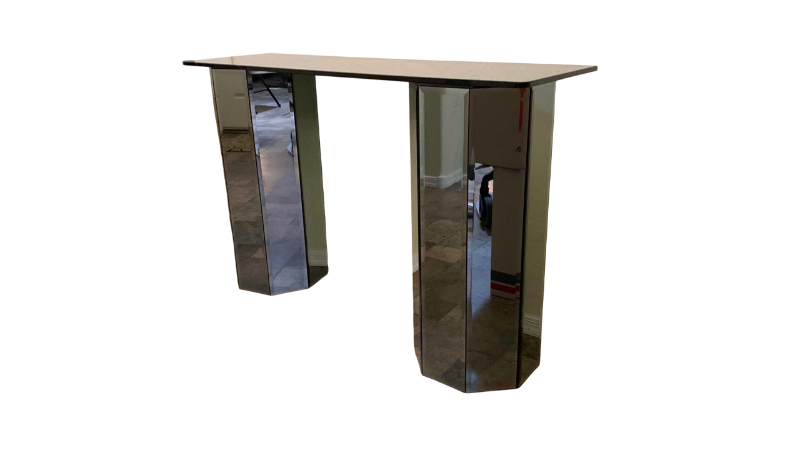 Photo 1 of DOUBLE PEDESTAL GLASS SOFA TABEL 47” X 14” H X 30”