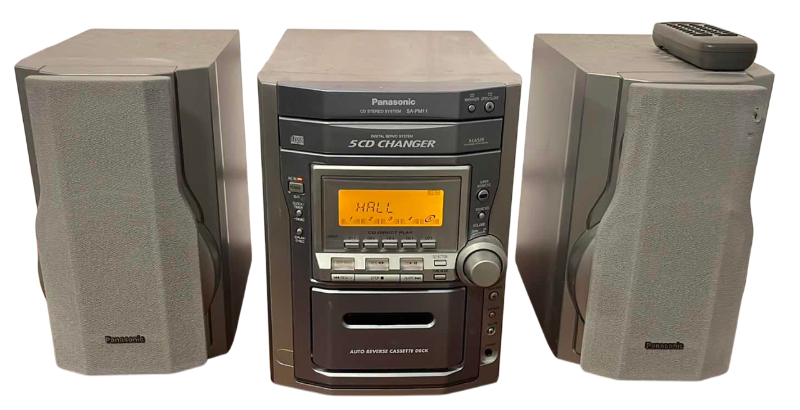 Photo 1 of PANASONIC 5-CD CHANGER STEREO SYSTEM WITH REMOTE MODEL SA-PM11