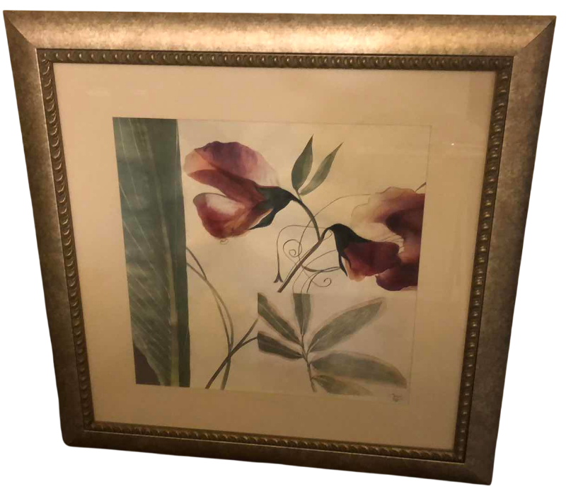 Photo 1 of GOLD FRAMED FLORAL ARTWORK 39” X 39”