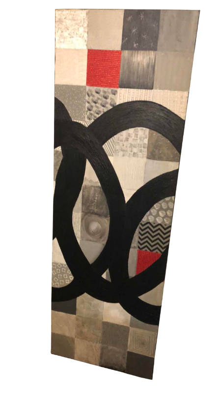 Photo 1 of ABSTRACT MULTI-TEXTURE OIL ON CANVAS ARTWORK 20” X 60”