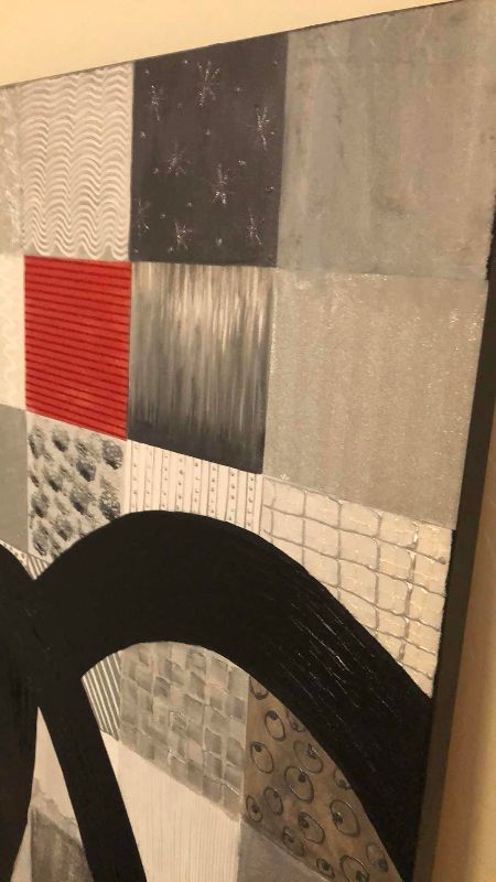 Photo 1 of ABSTRACT MULTI-TEXTURE OIL ON CANVAS ARTWORK 20” X 60”