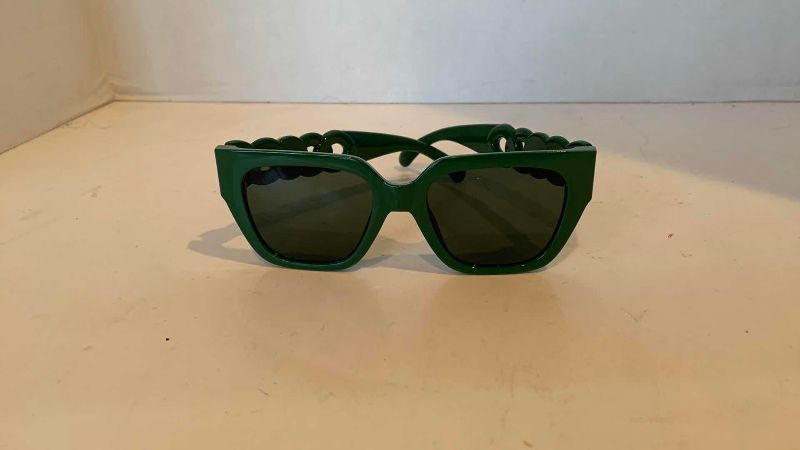 Photo 1 of FAUX GREEN VERSACE SUNGLASSES WITH MEDUSA DETAIL