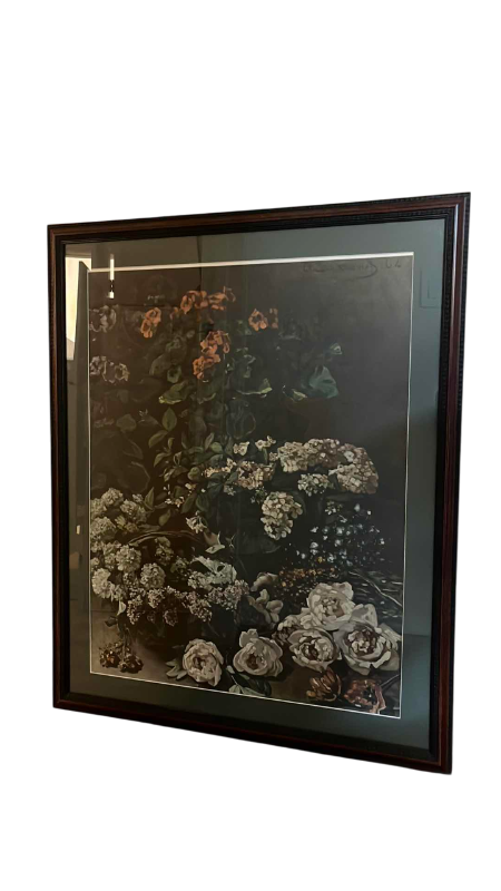 Photo 1 of FRAMED "FLORAL ARRANGEMENT" ARTWOREK 38.5” X 31”