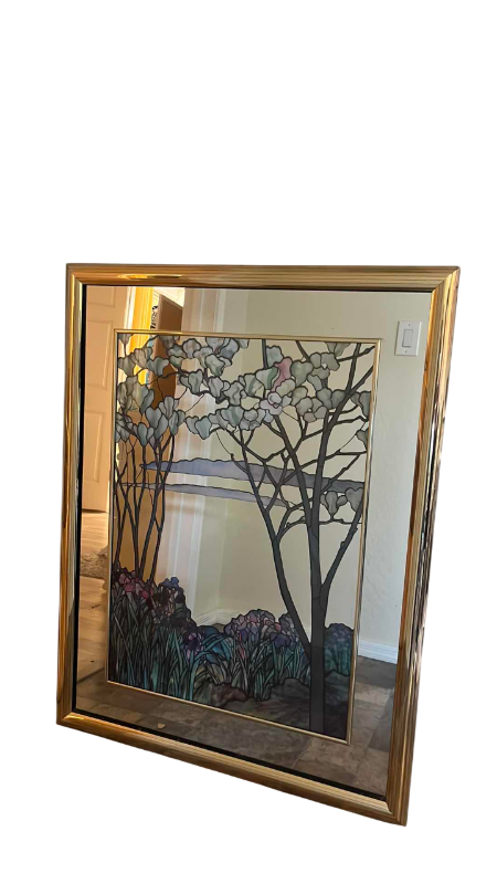 Photo 1 of MIRROR STAINED GLASS PAINTING 42” X 35”