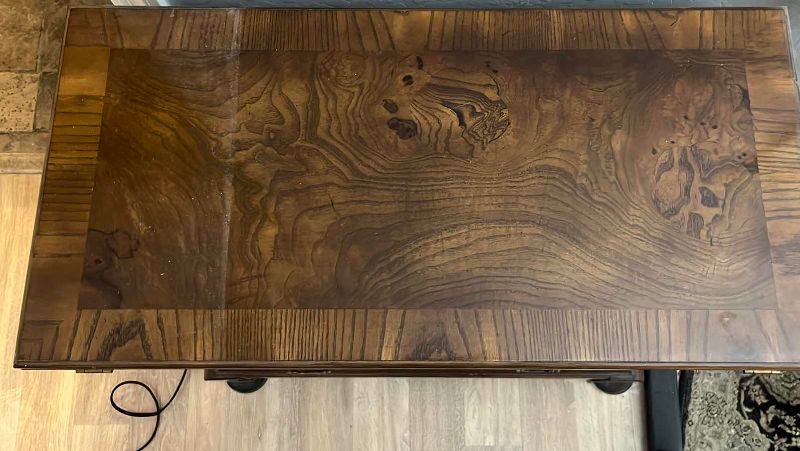 Photo 1 of CHIPPENDALE STYLE MAHOGANY FINISH 4 DRAWER SIDE DRESSER 39" X 19" H 34"