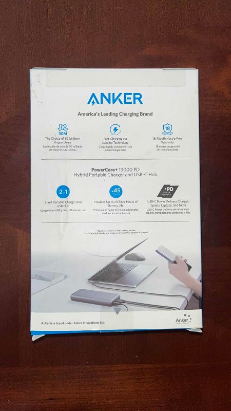 Photo 1 of ANKER POWERCORE 19000 PORTABLE CHARGER AND USB-C HUB