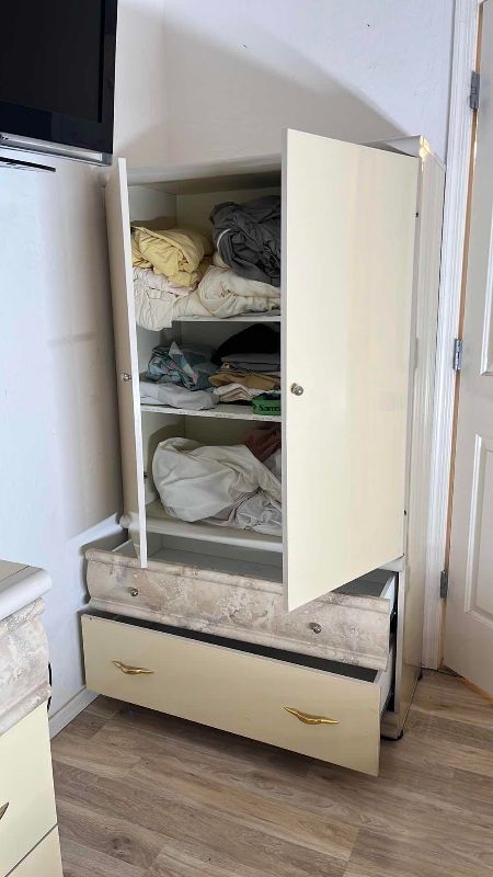 Photo 1 of MODERN ARMOIRE W FAUX MARBLE ACCENTS 36” X 35” H63” 