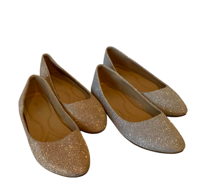 Photo 1 of GOLD AND SILVER SPARKLE FLATS SIZE 8
