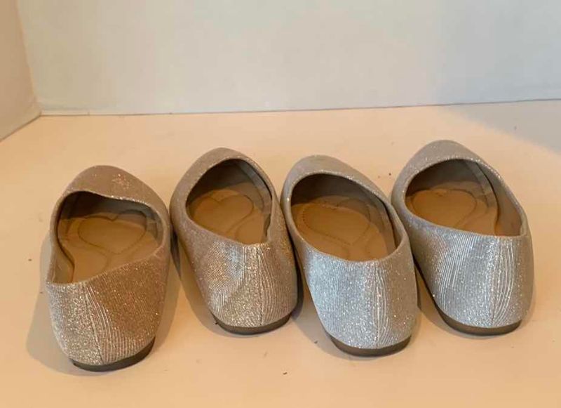 Photo 1 of GOLD AND SILVER SPARKLE FLATS SIZE 8